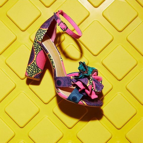 Gianni Bini Shoes - Gianni Bini Rhosiee Flower Pom Block Heel Sandals